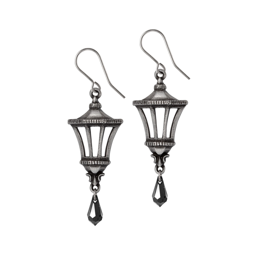 Alchemy - Mourning Gaslight Earrings - Silver coloured